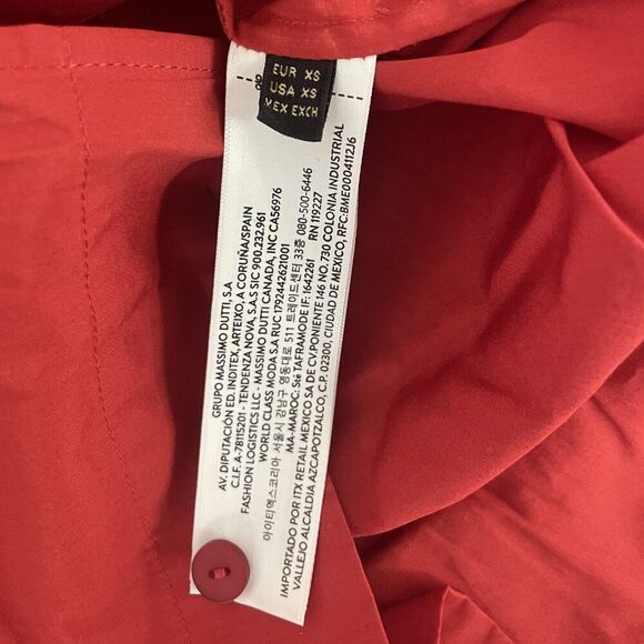Massimo Dutti Womens Polo Shirt XS Red Relaxed Loose Fit 3/4 Sleeve 5195/557 NWT - Picture 8 of 15